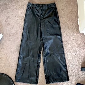 Flare leather pants